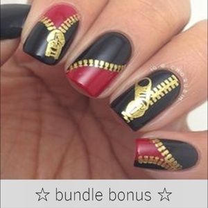 🎁4/$16🎁 Metallic Zipper Nail Decals (STOCKING STUFFER SALE!!)